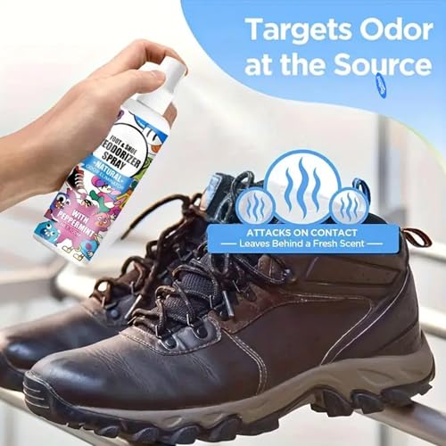 Shoe Smell Remover 100ml Smell Eliminator Spray for Footwear | Footwear Odor Removal Mist for Travel Hiking Home Tennis Leather Fabric Canvas Sneaker