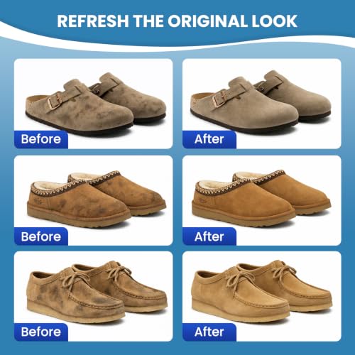 Suede Shoe Cleaner 6.76 fl oz, Suede & Nubuck Cleaning Kit for Shoes, Boots, Sneakers & Bags, Suede Cleaner Kit