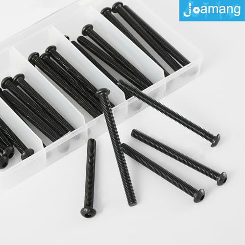 M6 x 60mm 65mm 70mm 75mm 80mm Button Head Socket Cap Screws Bolts, 10.9 Grade Alloy Steel, Black Oxide Finish, Metric Allen Hex Drive, Fully Threaded, Assortment Kit 25Pcs - size: Button M6x60-80mm