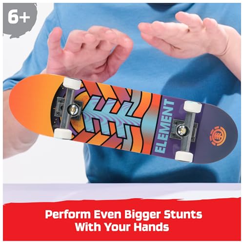 TECH DECK Element Handboard, Authentic Mini Skateboard | 9x Larger than a Fingerboard, Hands Only, Authentic Graphics, Die-Cast Trucks, Skateboard Gifts for Kids & Collectors Ages 6+ - style: Element