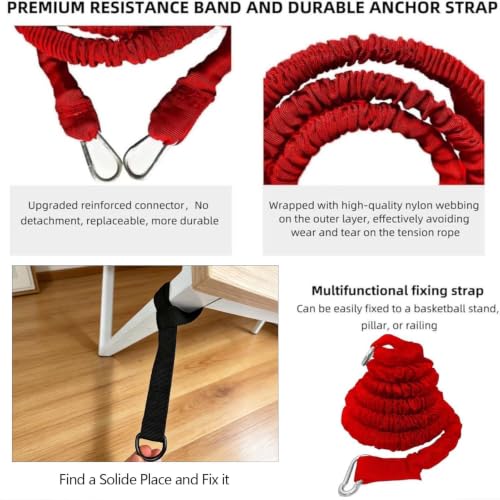 Speed Training Equipment, Resistance Bungee Band Multi-Sport Exercise Set Improve Focus Explosive Agility Power Strength Vertical Jumping Basketball Tennis Football Volleyball