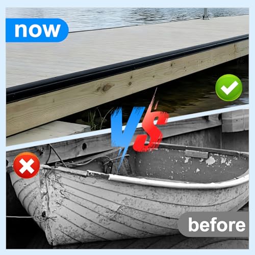 5 Pack Dock Edging Side Gard 10 Feet Dock Guard with Heavy Wall Sections for Greater Protection – Commercial Grade Double Molded Material Right Angle (Black) - color: 10 Feet Black, style: Right angle 5pack