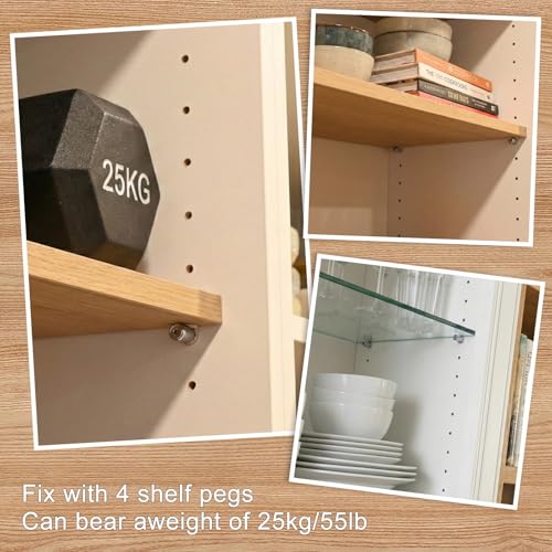 50 Pcs Cabinet Shelf Support Pegs, Self-Tapping Screws & Non-Slip Sleeves | Sturdy Laminate Fixed Support Pins, Perfect for Cabinets, Bookcases, Wardrobes and Furniture Shelves