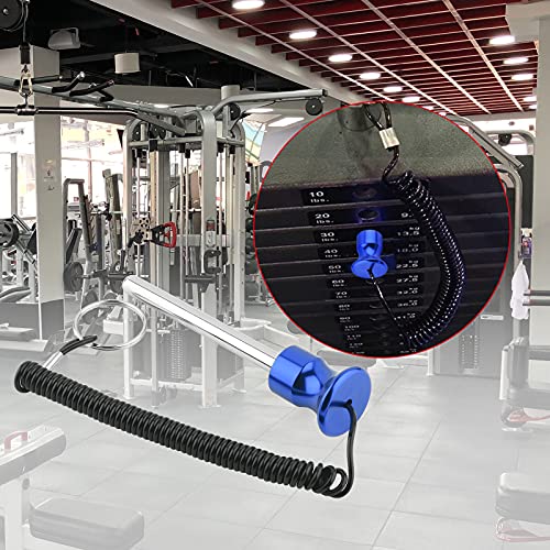 Cosmos Gym Weight Stack Pin Universal Replacement Selector Lock Pin Detent Hitch Pin, Tensile 3/8" Dia. & 4" Locking Space with Lanyard, for Gym Equipment Machine Weight Plate - color: Blue Knob