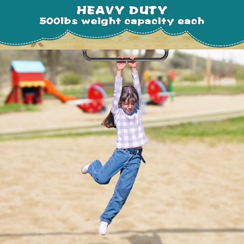 SELEWARE 42" Black Playground Ladder Handle Metal Playset Handles Grab Bars | 500LB 2Pcs Heavy Duty Steel Kids Playground Handles for Indoor/Outdoor Ladder Handrail Swing Set Treehouse Rock Climbing Wall - color: D: 42"-2 Pcs-black
