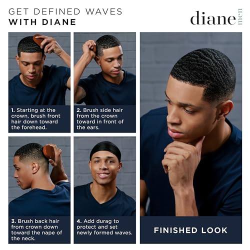 Diane Premium 100% Boar Bristle 2-Sided Club Brush for Men, Medium Firm Bristles for Thick, Curly or Coarse Hair, Mens Brush for Detangling, Smoothing, Wave Styles, Soft on Scalp, Restores Shine - style: 2-Sided Club Brush