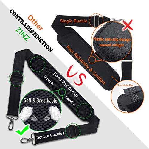 Bag Shoulder Strap, Padded Adjustable Shoulder Strap Replacement - color: Black, size: 57"