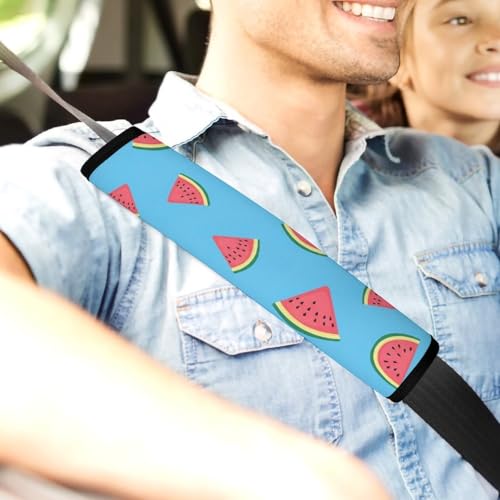 2PCS Watermelon Arts Car Seat Belt Pad Universal Fit Seat Belt Covers Cushion for Kids, Car Seats Pushchair Strollers High Chair Pushchair, Easy Install (No Tool) - color: Pattern 498