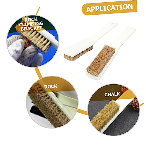 2Pcs Bouldering Brush Premium Boar Hair Stone Cleaning Brush for Climbing Rocks Handle for Easy Use and Carrying for Climbing Enthusiasts