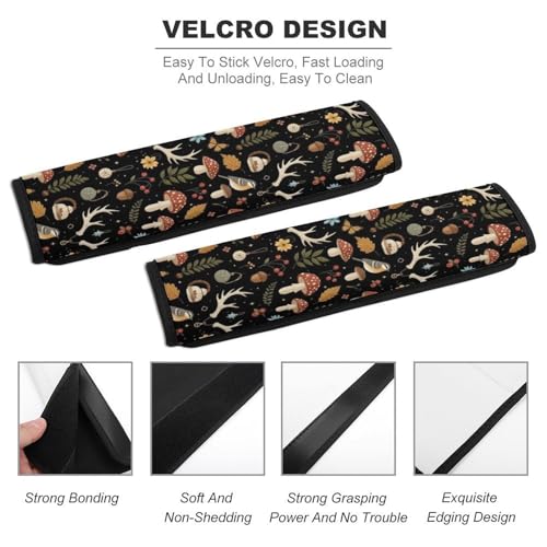 2 Pack Universal Soft and Comfortable Car Seat Straps Shoulder Pads for Kids, All Vehicles, Witch Mushroom Gifts Neck Strap Covers, Neck and Shoulder Support - color: Pattern 320