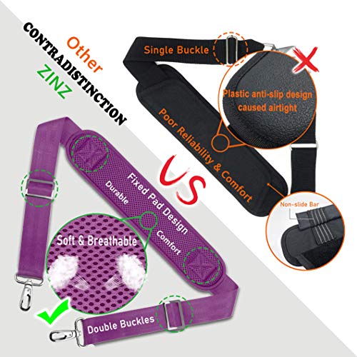 Bag Shoulder Strap, Padded Adjustable Shoulder Strap Replacement - color: Purple, size: 57"