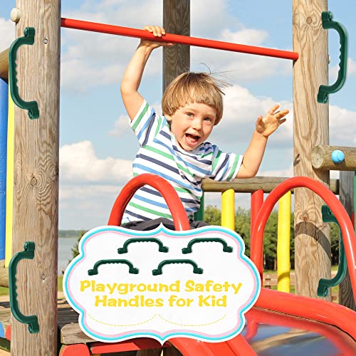8 Pieces Playground Safety Handles Swing Set Handles Playset Grab Handle for Kids Boys Girls Outdoor Play House Frame Accessories - color: Green
