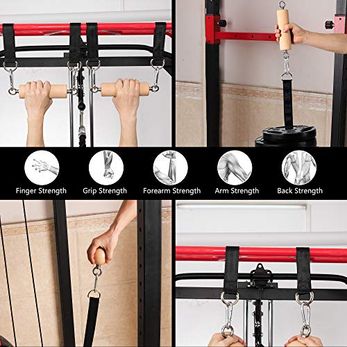 Wooden Pull Up Grips and Balls, Atomic Rock Climbing Holds Training Set,Grip Strength Trainer,Ninja Warrior Obstacle Course Handles and Rope.Suit(L/XL Ball(L/XL) - color: Suit XL