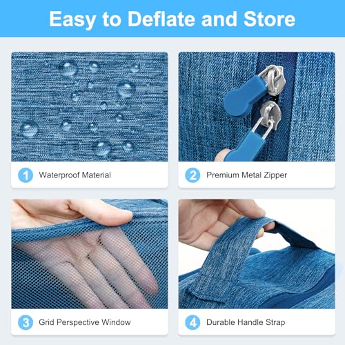 Large Shoe Bags for Travel, Holds 3 Pairs, Blue - color: Blue