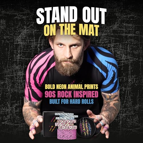 Bighorn Athletics × Adam Wardziński Mat Animal Tape Kit, Neon Jungle Set | Special edition set with 7 rolls of bold printed finger & sports tapes in a tin holder. Residue-free Zinc oxide adhesive. - color: Neon Jungle
