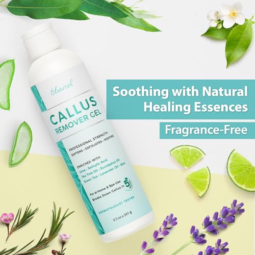 Ebanel Salon Grade Callus Remover for Feet with 20% Urea, Pedicure Gel Peel | with Salicylic Acid, Glycolic Acid, Epsom Salt, Heel Toe Foot Callus and Dead Skin Remover Gel for Feet, Cracked Heel Repair - size: 8.5 Ounce (Pack of 1)