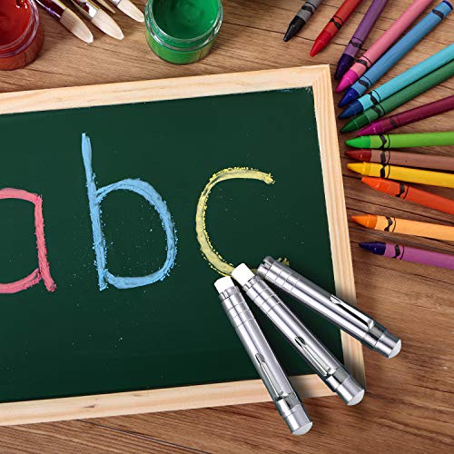 Boao 5 Packs Aluminum Alloy Chalks Holder, Unbroken Keeper Teacher's Chalk Clip with Storage Bag for Teachers, Children's Painting and Writing