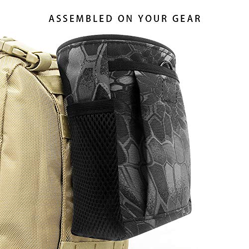 Drawstring Highend Rock Climbing Chalk Bag with a Carabiner Different Pockets for Climbing Bouldering, Gymnastics, Gym Pouch, Cross Fit and Lifting - color: black camouflage