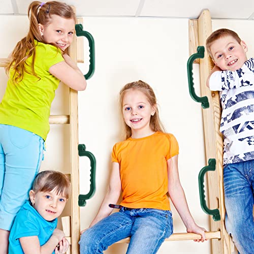 8 Pieces Playground Safety Handles Swing Set Handles Playset Grab Handle for Kids Boys Girls Outdoor Play House Frame Accessories - color: Green