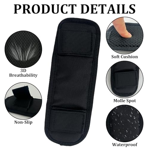 2 PCS Soft Shoulder Strap Pad, Ultra Comfortable Shoulder Pads for Bag Straps,Breathable & Durable Backpack Strap Pads (Black)