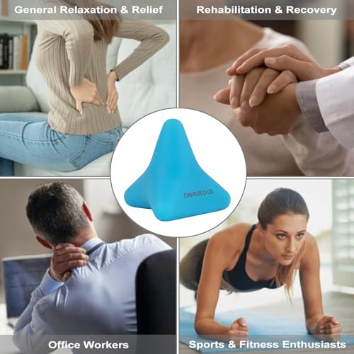 Manual Trigger Point Massage Tool Small Massager Ball 3″×2.6″ Blue | For Deep Tissue Myofascial Release Physical Therapy Plantar Fasciitis Pain Relief Muscle Knot Psoas Hip Flexor Iliacus - color: Blue