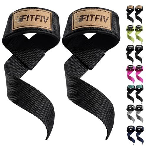 Lifting Straps for Weightlifting, Lifting Wrist Straps for Gym Strength Training, Neoprene-padded Wrist Cushion - Men & Women - color: Black Brown