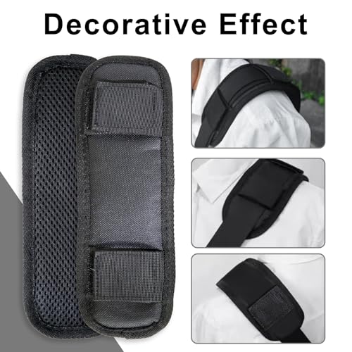 2 Pack Shoulder Strap Pads, Soft Vest Shoulder Strap Pads, Wearable 2.1’ Wide Shoulder Pad for Bag Strap, Universal Replacement (Black)