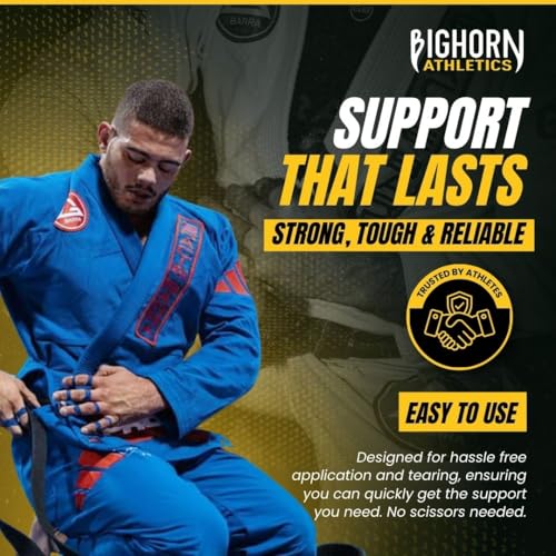 Bighorn Athletics Jiu Jitsu Finger Tape | Residue-Free Athletic Finger Tape for Sports & Injuries: Rock Climbing, Volleyball, Football, Basketball, Hands & Toes | 0.3-Inch x 45-feet, 8-Rolls, Blue | For Jiu Jitsu, Rock Climbing, Volleyball, Football, Hand