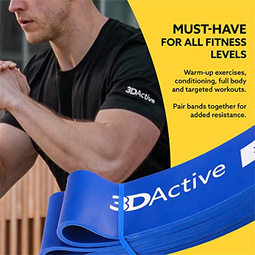 3DActive Pull Up Assist Band - Resistance Band for Strength Training, Powerlifting, Body Stretching, Crossfit - Exercise Guide Included. - color: #5 Blue - 65 to 175 Pounds (2.5" *4.5mm) - Single Band