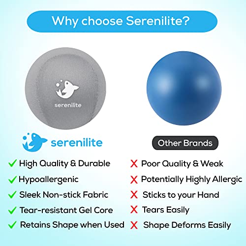 Serenilite Hand Therapy Exercise Stress Ball Bundle - Tri-Density Stress Balls for Adults & Grip Strengthening - color: Cloud, Sea Breeze, Titanium Set