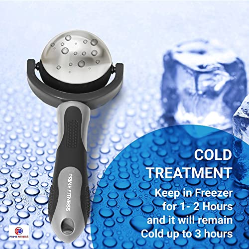 Cold Massage Roller Ball | Cold Therapy | Ice Roller Ball with Handle | cryo Stick | Relieve Muscle Pain (Black) - color: Black