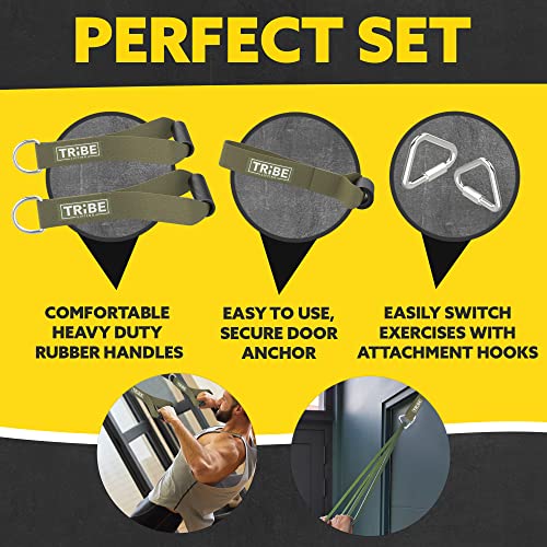 Long Resistance Bands Set, 5 Pull Up Assistance Bands for Working Out | 5 resistance levels, natural latex construction, exercise bands for strength training, stretching and physical therapy - color: Green 2