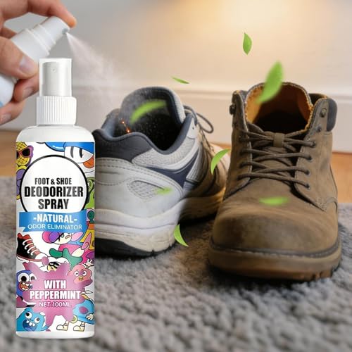 Shoe Spray Deodorizer 100ml Smell Eliminator Spray for Footwear | Footwear Odor Removal Mist for Travel Hiking Home Tennis Leather Fabric Canvas Sneaker