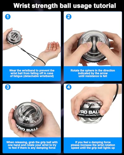 Curaball Hand Exerciser & Power Ball Hand Exerciser - Adjustable Resistance for Strengthening Fingers, Wrists & Arms -Includes Digital Counter & Portable Case