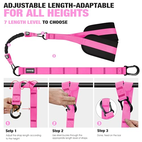 Pull Up Assistance Bands, Resistance Bands for Pull Up Bar Workout, Adjustable Heavy Duty Pull Up Assist Equipment with 4 Assistance Bands, Home Gym Fitness Exercise Strength Training - color: Red