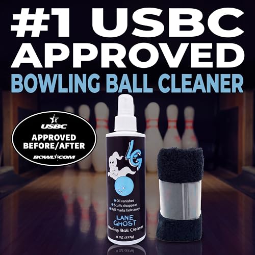 Lane Ghost Bowling Ball Cleaner Spray, USBC Approved | Removes oil, scuff and belt marks. Restores tack and extends ball lifespan.