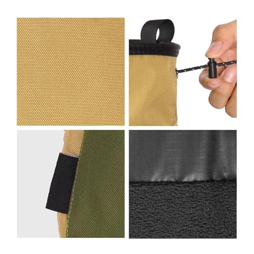 RiToEasysports Chalk Bag, Large Capacity Mountaineering with Trapezoidal Bottom Holds with Dual Hanging Points for Outdoor Sports - size: Small Khaki