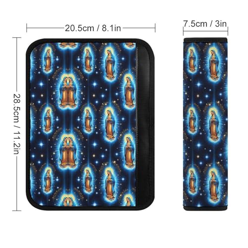 2 Pack Virgin Mary Mother Mary Space Seat Belt Cover Universal Fit Shoulder Protector for Adults and Children, Most Cars, Comfortable Driving - color: Pattern 96