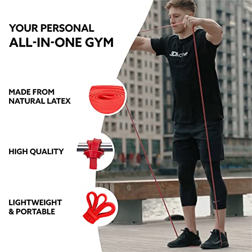 3DActive Pull Up Assist Band - Resistance Band for Strength Training, Powerlifting, Body Stretching, Crossfit - Exercise Guide Included. - color: #1 Red- 10 to 35 Pounds (1/2 " *4.5mm) - Single Band