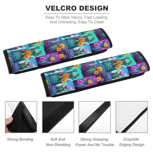 Universal Fit Seat Belt Shoulder Pad for Kids, Car Seats Pushchair Strollers High Chair Pushchair, 1 Pair Cactus Flower Botanical Plant Automotive Seat Belt Protector - color: Pattern 603