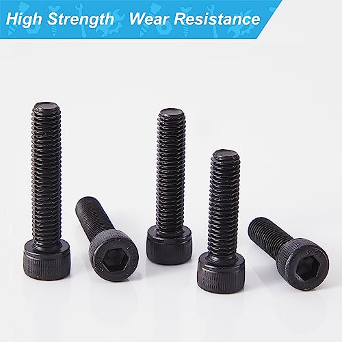 M6 x 20mm 25mm 30mm 35mm 40mm Hex Socket Head Cap Screws Bolts, 12.9 Grade Alloy Steel, Black Oxide Finish, Metric Allen Drive, Fully Threaded, Assortment Kit 50Pcs - size: Socket M6x20-40 mm