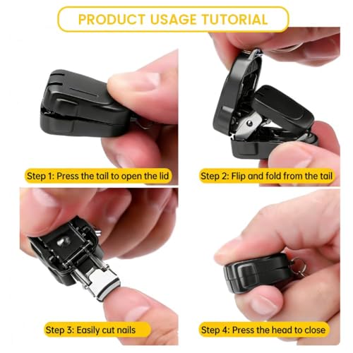 2 Pack Portable Folding Mini Nail Clippers, Stainless Steel Compact Nail Trimmers with Keychain, Backpack Pattern Design, Travel Accessories