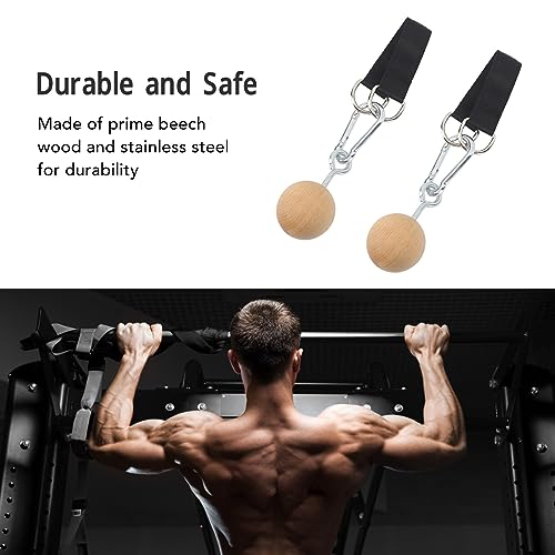 ZJchao Wooden Pull Up Balls, Rock Climbing Holds Training Set Arm Strength Trainer Pull Up Ball with Composite Material 304 Stainless Steel Hook for Home Gym Workout Travel