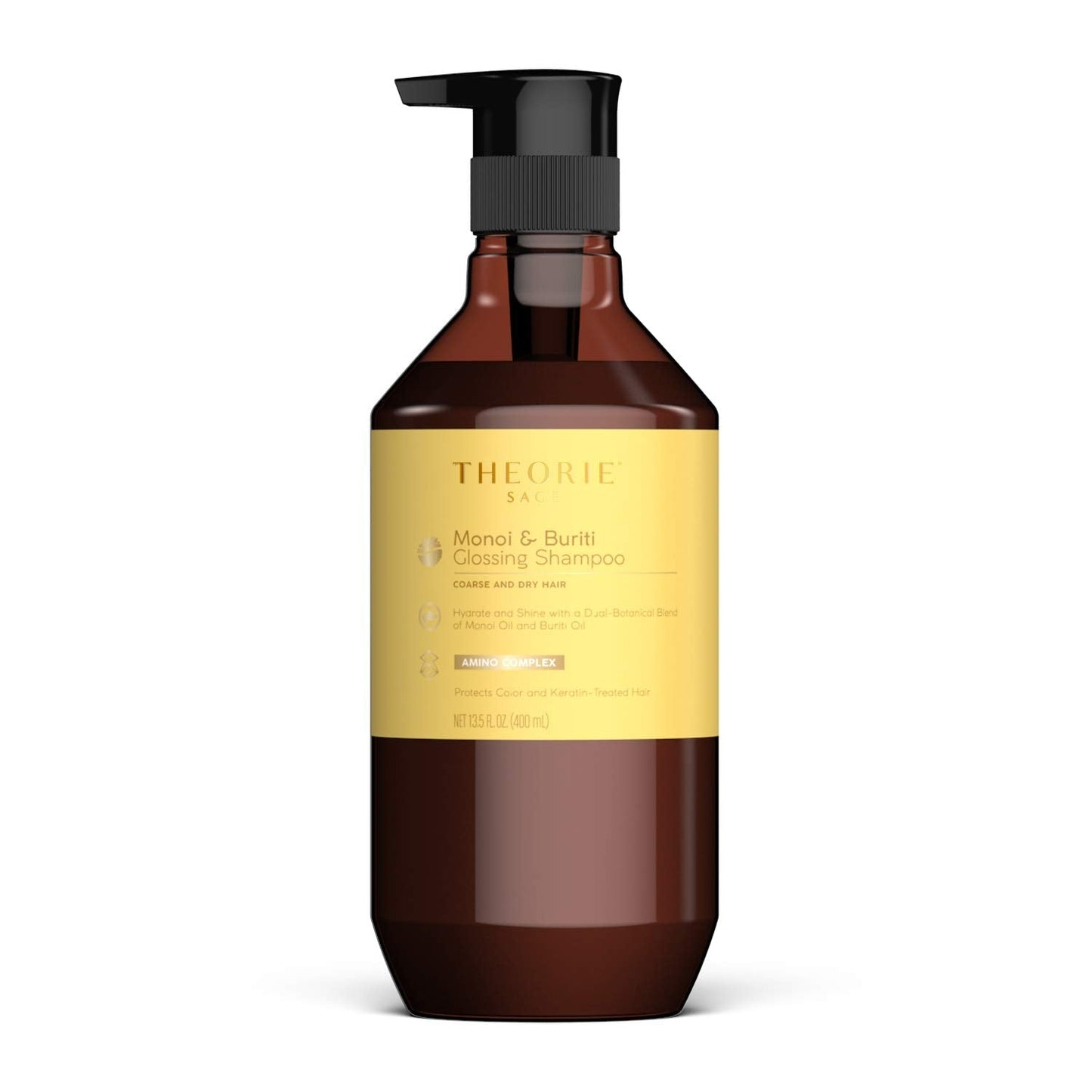 Theorie Monoi And Buriti Glossing Shampoo - Hydrate & Shine - Suited For Coarse And Dry Hair - Protects Color & Keratin Treated