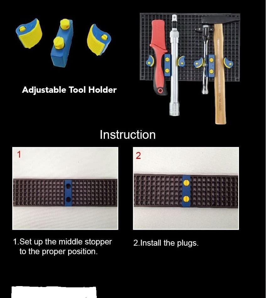 Adjustable Holder - Accessory for Organizer Genie Pegboards to Securely Hold Tools of Any Shape, Size or Contour - style: Adjustable Holder (1 set)
