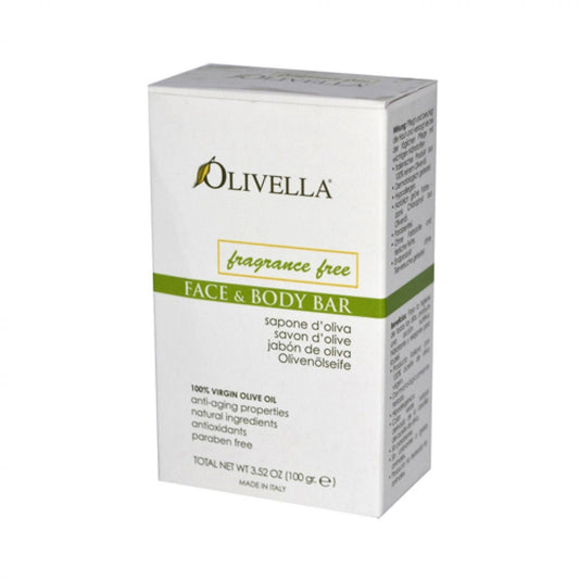 Bar Soap 100% Virgin Olive Oil Fragrance Free Olivella 3.5 Oz Bar Soap