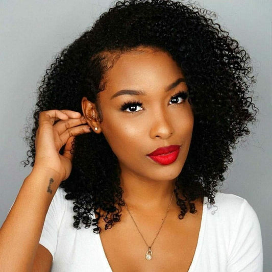 Bly 7A Mongolian Kinky Curly Human Hair Bundles 8/10/12 Inch Unprocessed Hair Weave Weft For Black Women Natural Color