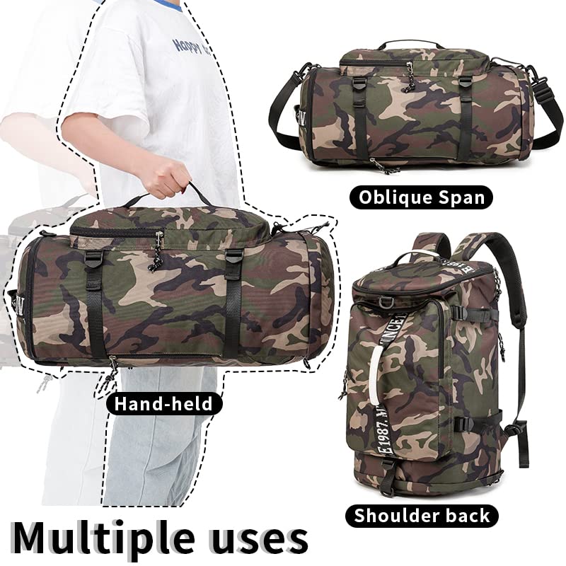 Outdoor Waterproof Backpack Hiking, Fishing, Camping Large Capacity Multifunctional Laptop Backpack, Suitable for Both Men and Women (Camouflage)… - color: Camouflage