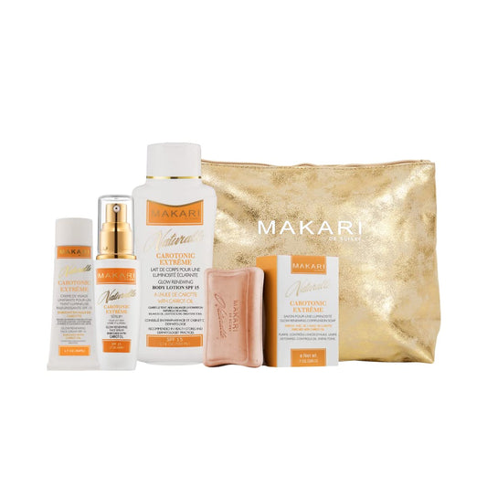 Makari Naturalle Carotonic Extreme 4 Piece Gift Set With Skin-Enriching Carrot Oil And Spf15 Ideal For Combination, Oily & Acne