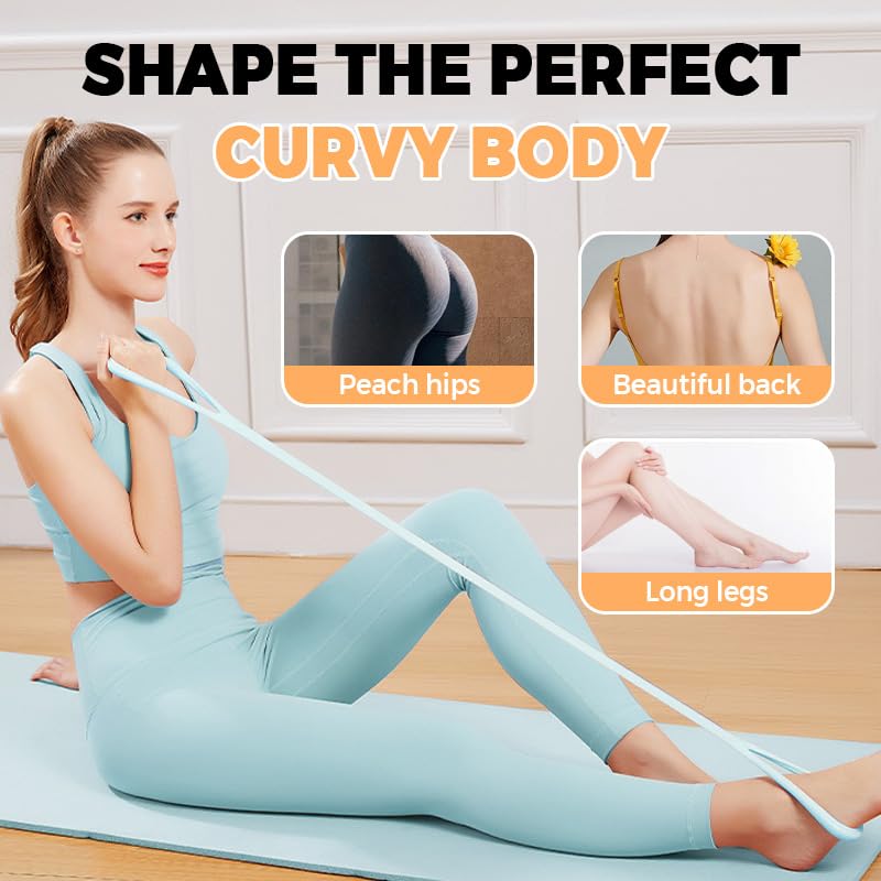 2026 New Figure 8 Resistance Band with Handles, Elastic Bands for Working Out,Arm,Back,Shoulder Training Elastic Ropes,Exercise Equipment for Yoga, Pilates,Physical Therapy Stretching - color: Purple